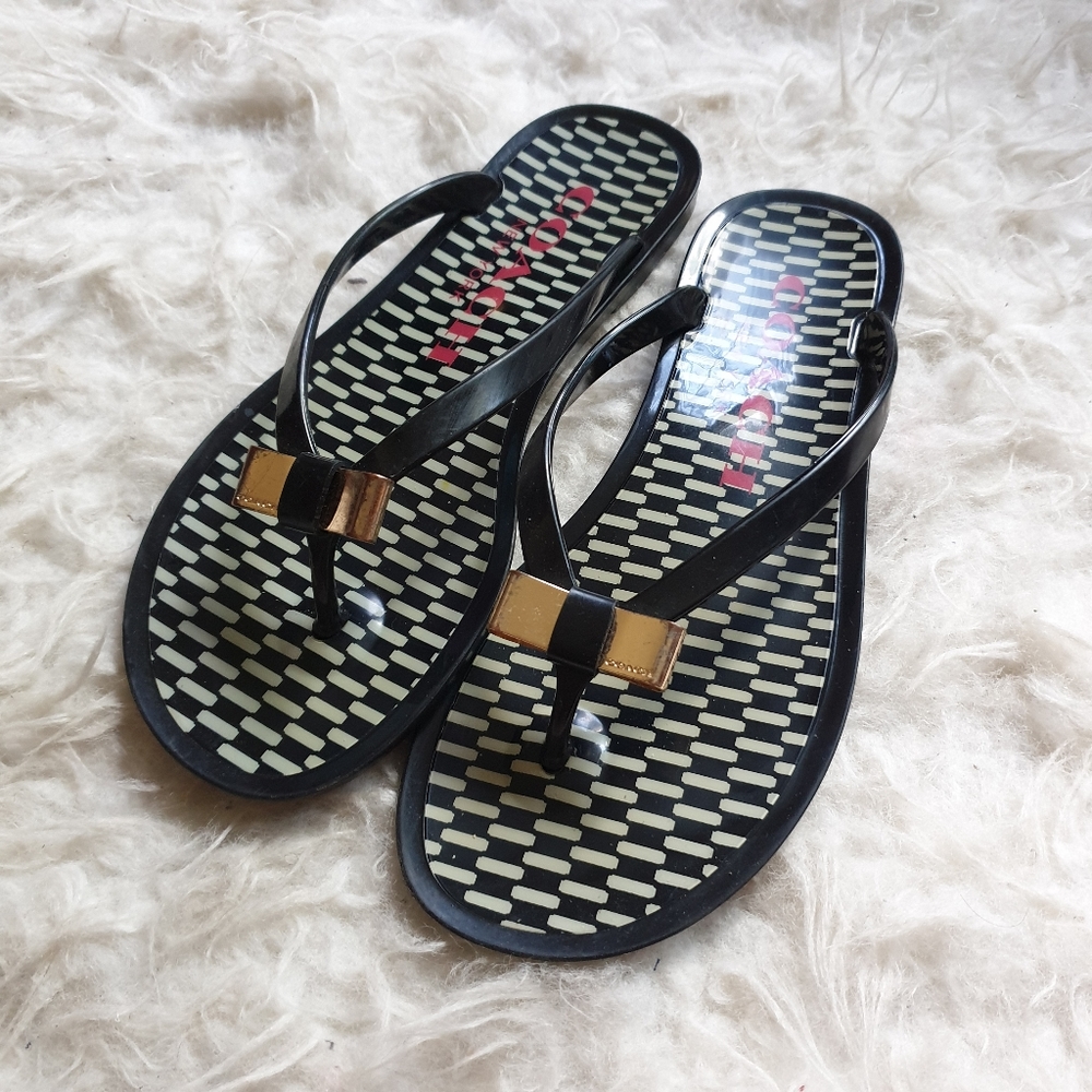 Coach Landon jelly flip flops sz6